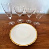 4 wine glasses in engraved glass 9 cl