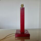 Lamp "the tanner" in burgundy leather 60s 70s