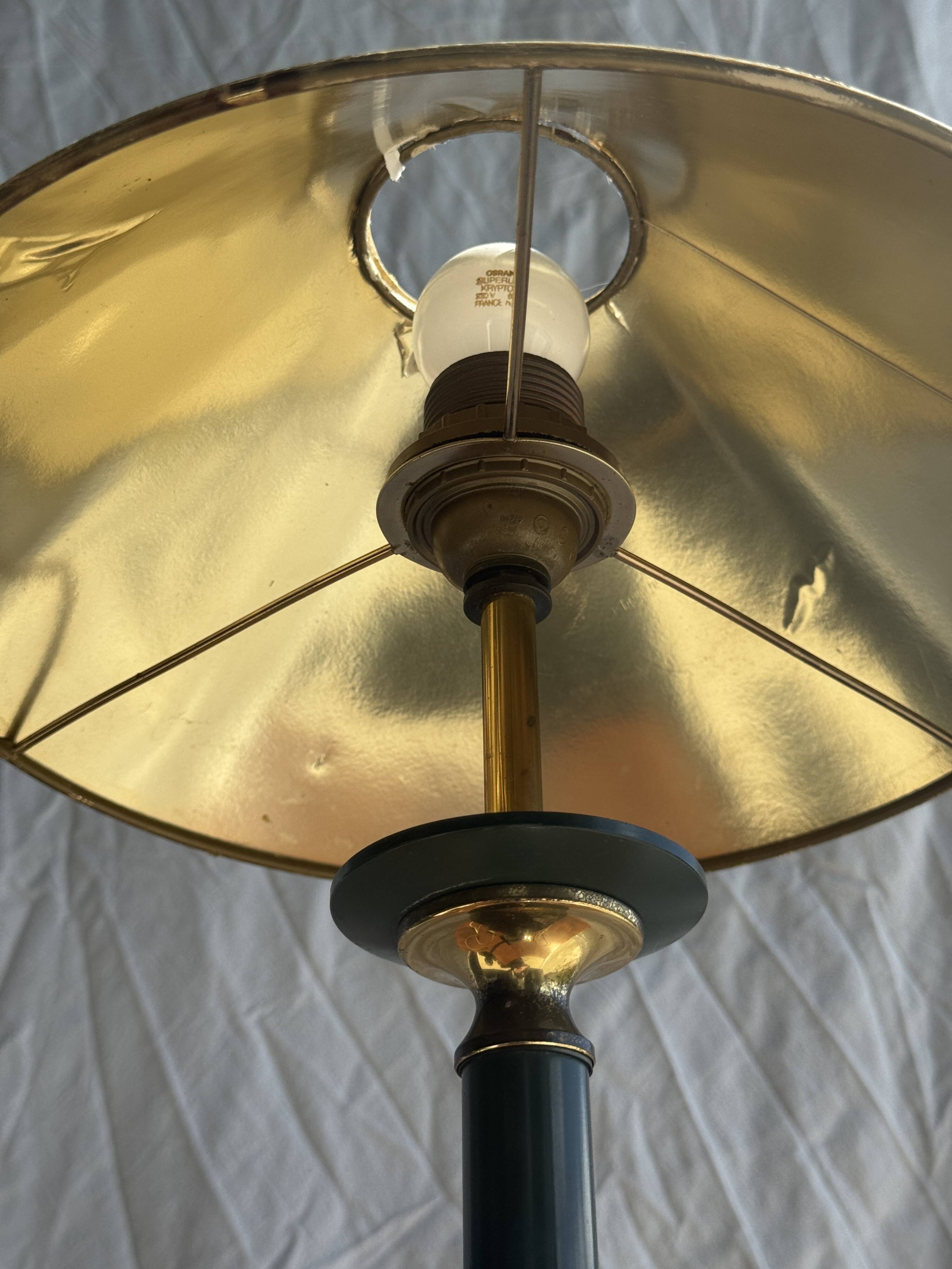 Vintage green and gold table lamp H60 D30