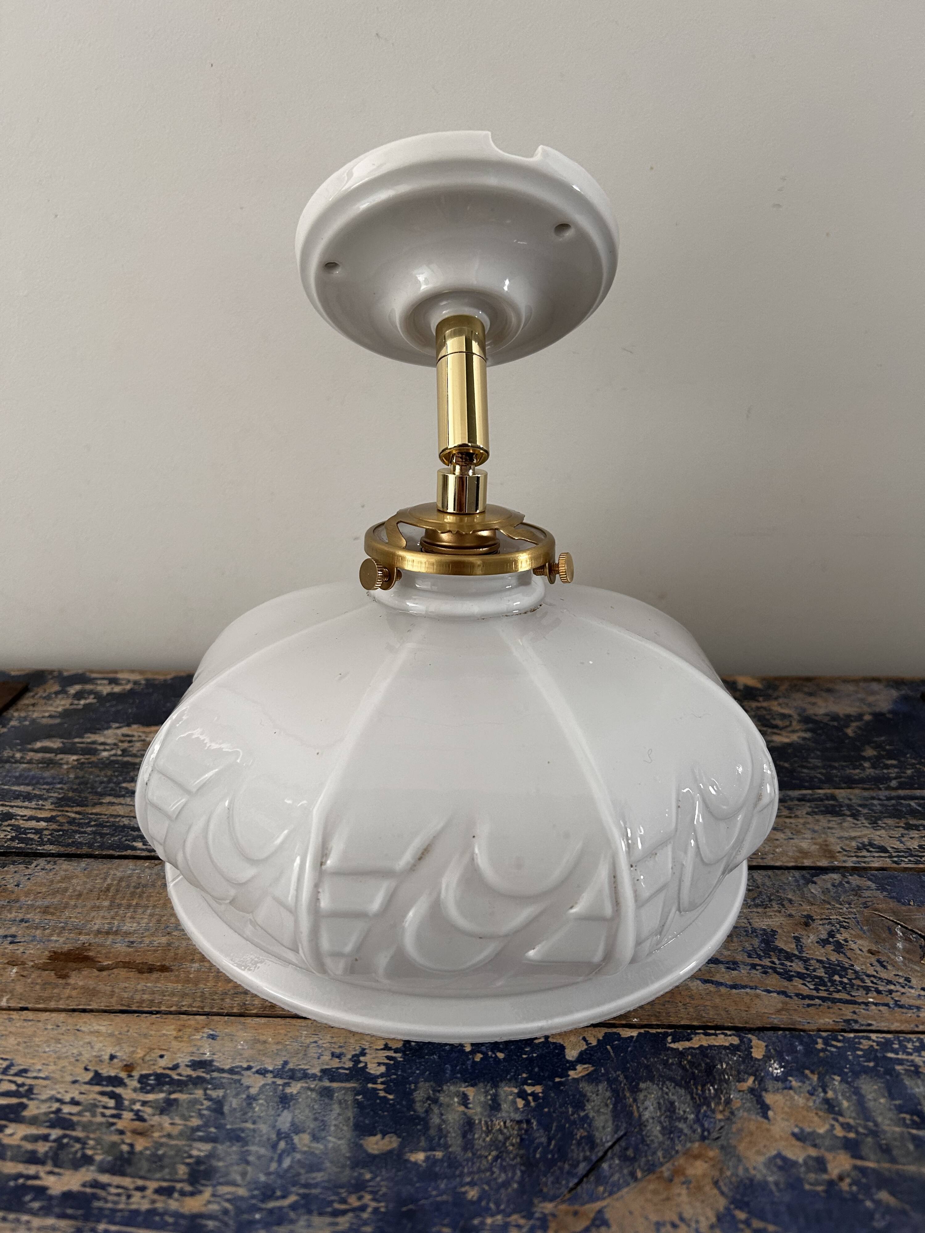 White opaline wall light