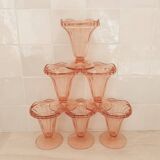 Rosaline style pink glass ice cream cups