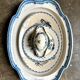 Moustiers hollow oval dish in glazed earthenware