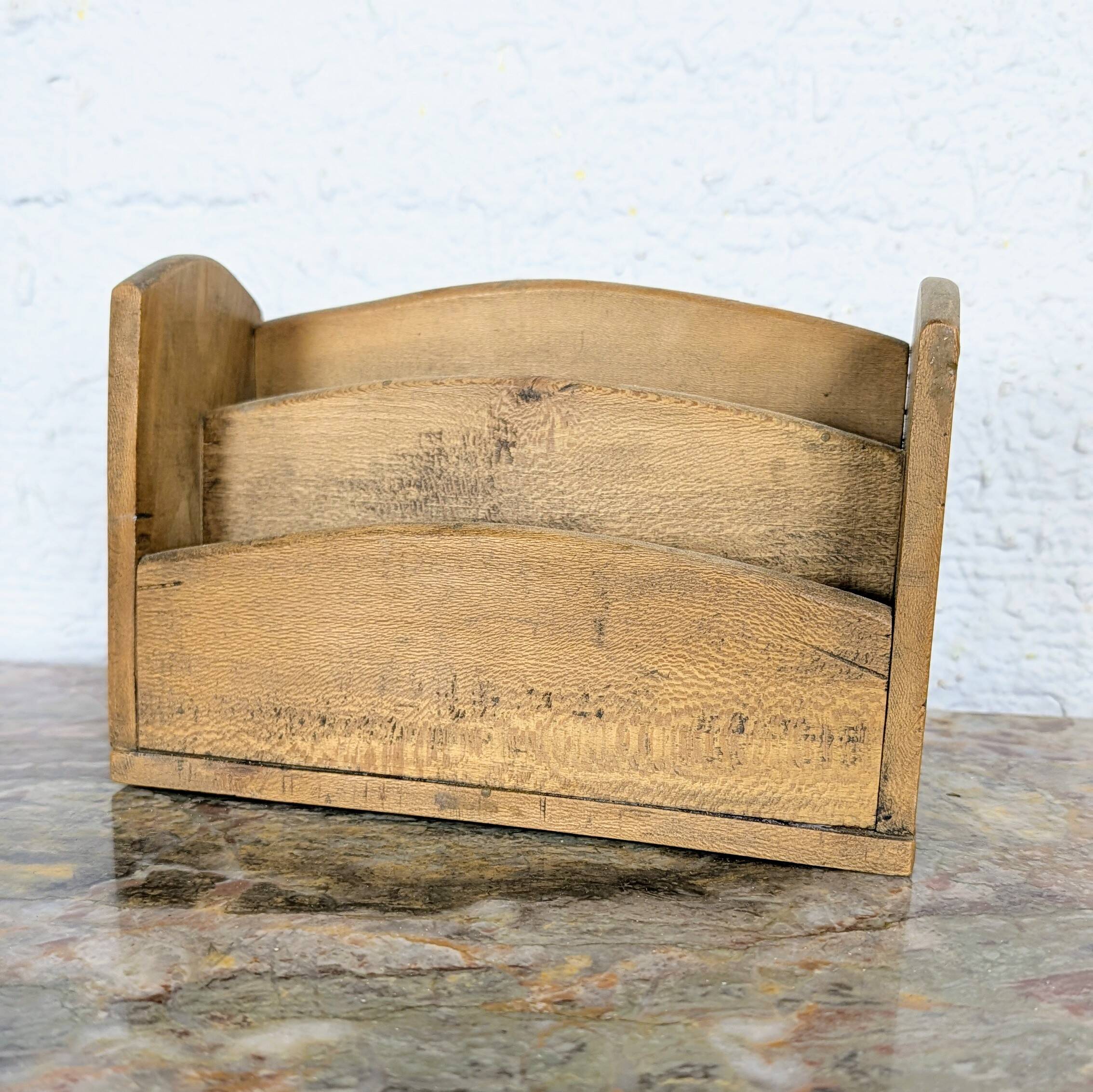 Vintage wooden mail sorter