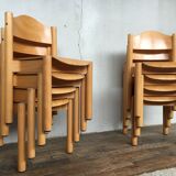8 retro 60s vintage children's chairs wooden furniture