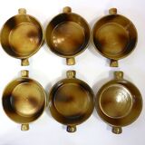 Vintage service plates and serving trays, 39 pieces, silk-screened.