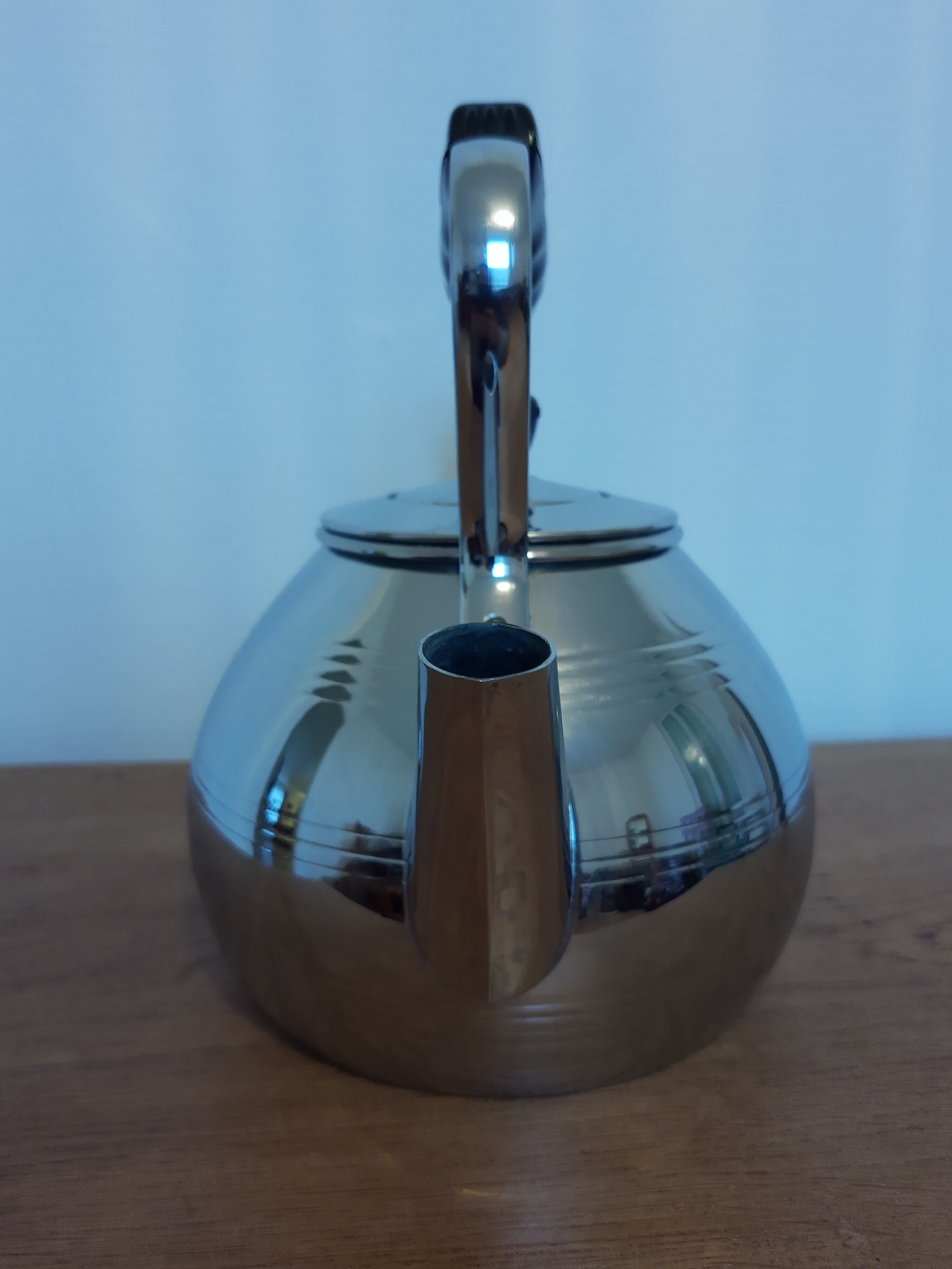 Vintage chrome copper kettle Le Trèfle