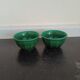 Pair of green ceramic cups K G Lunéville antique