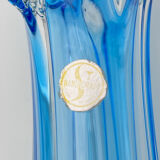 Vase Swing Sculptural – Stretched Glass Azure Blue – Korean Craftsmanship 1970
