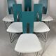 Ensemble de 6 chaises à repas Memphis en bouclé, années 1980