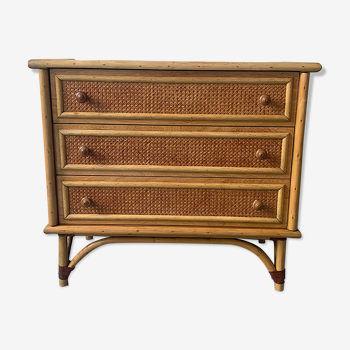 Bamboo chest of drawers and cannage