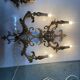 Large Italian Tole Gold Gilded Sconces Set of 2  1960’s 
