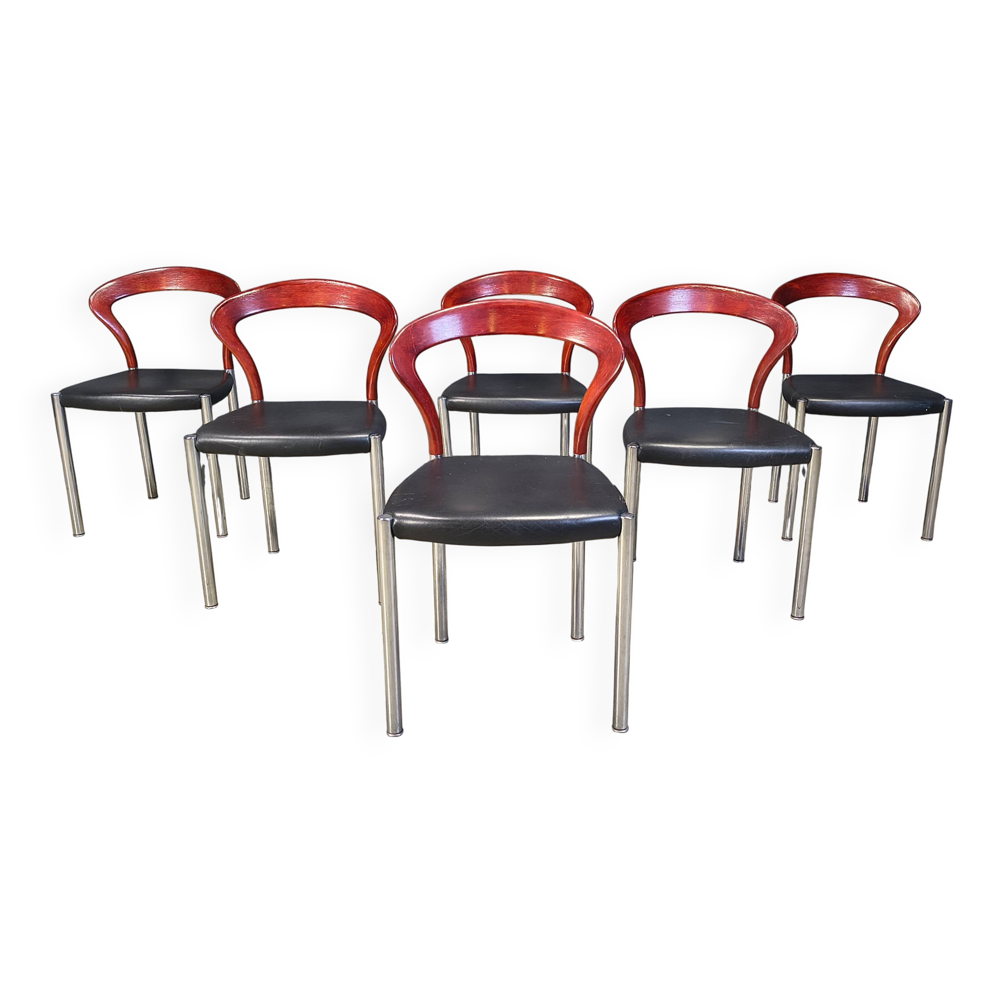 Vintage Lotus chairs by Hartmut Lohmeyer for Kusch & Co., 1970s, set of 6