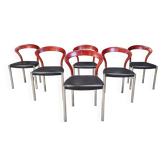 Vintage Lotus chairs by Hartmut Lohmeyer for Kusch & Co., 1970s, set of 6