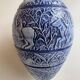 Grand vase bleu grès de sel années 60