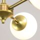 Italian Mid century Modern Chandelier in Brass and Opaline Glass, 1960s