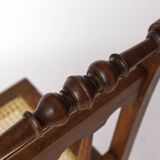 Antique Beech Chair with Viennese Cane Seat – 1940s Vintage Woven Chair