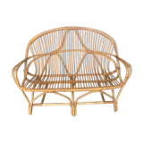 Vintage rattan bench