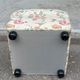 Pouf / Square vintage footstool with floral pattern – 70s Cottage style