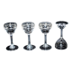 Set of 4 crystal liqueur glasses from saint-louis model sylva engraved with acid 1930