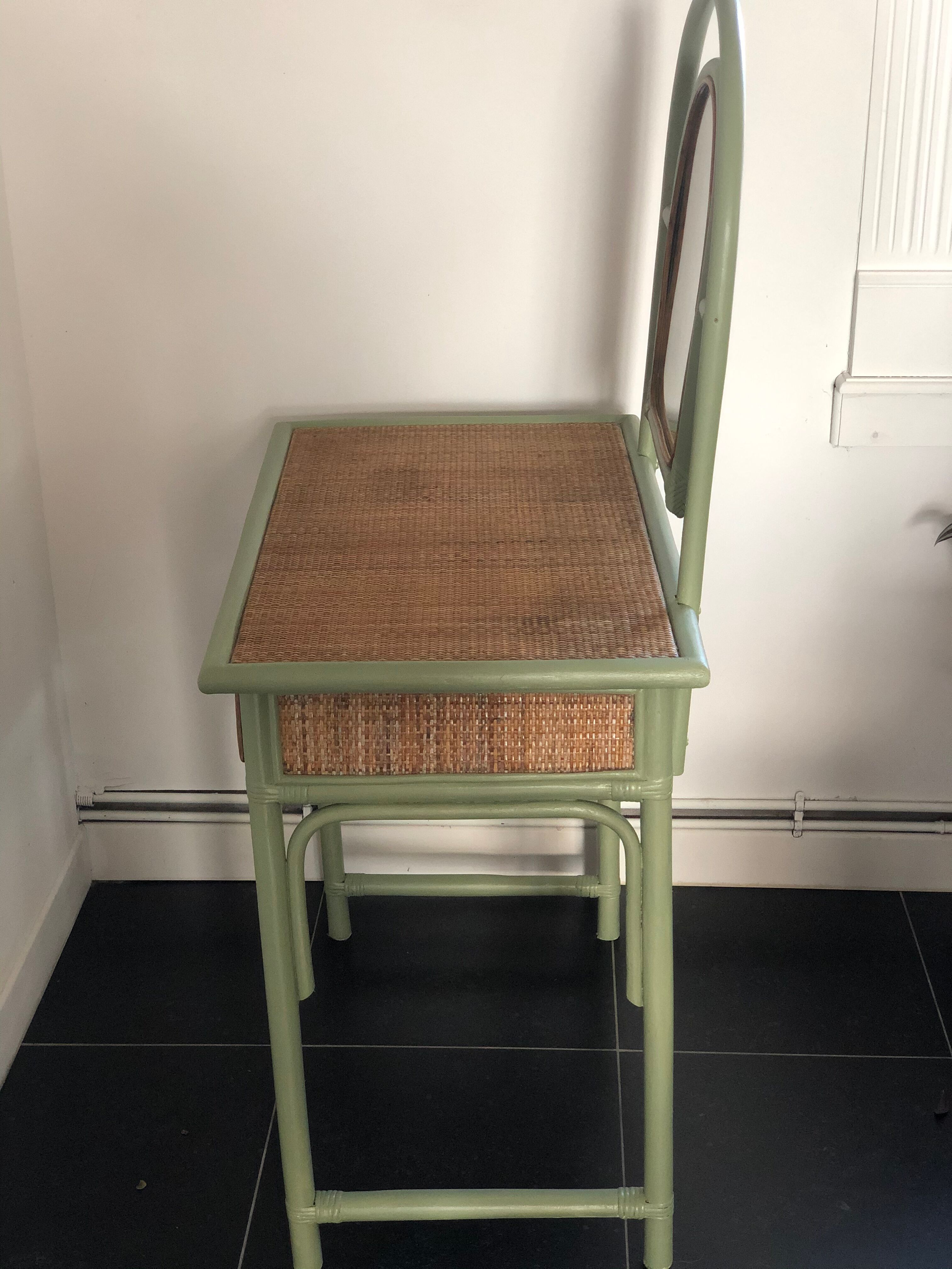 Rattan dressing table with mirror