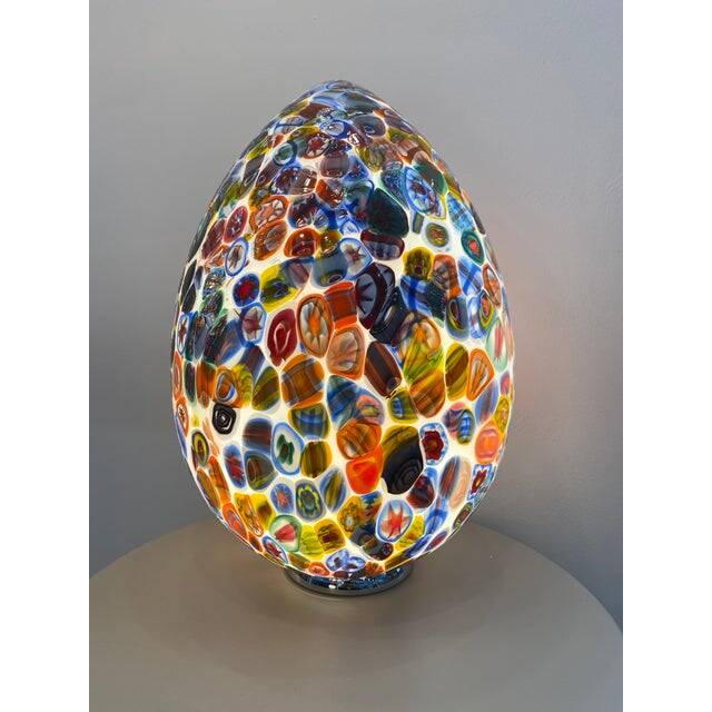 Contemporary Murano Glass Style Venetian Multicolored Millefiori Murrine Table Lamp