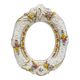 Antique porcelain mirror from Dresden with relief flowers and rococo decoration.