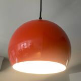 Space Age orange metal pendant light