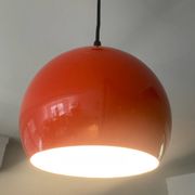 Space Age orange metal pendant light