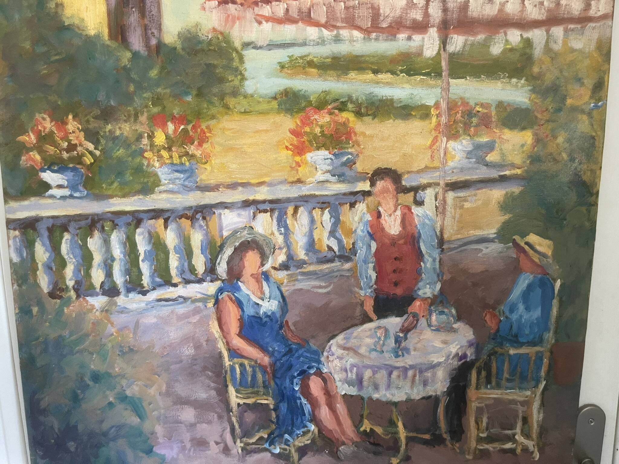Ancient painting oil canvas pharaohs italy provence sun family