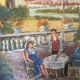 Ancient painting oil canvas pharaohs italy provence sun family