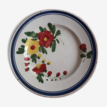 Assiette artisanale Italie décor fleurs