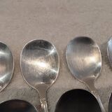 11 silver-plated ice cream scoops, goldsmith, art deco style