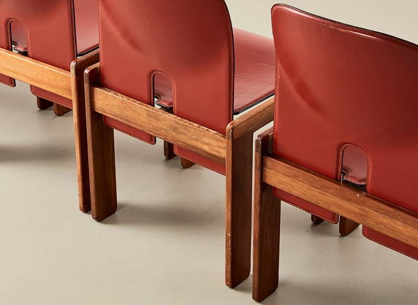 Tobia & Afra Scarpa Set of 5 Model 121 Dining Chairs for Cassina Italy 1965