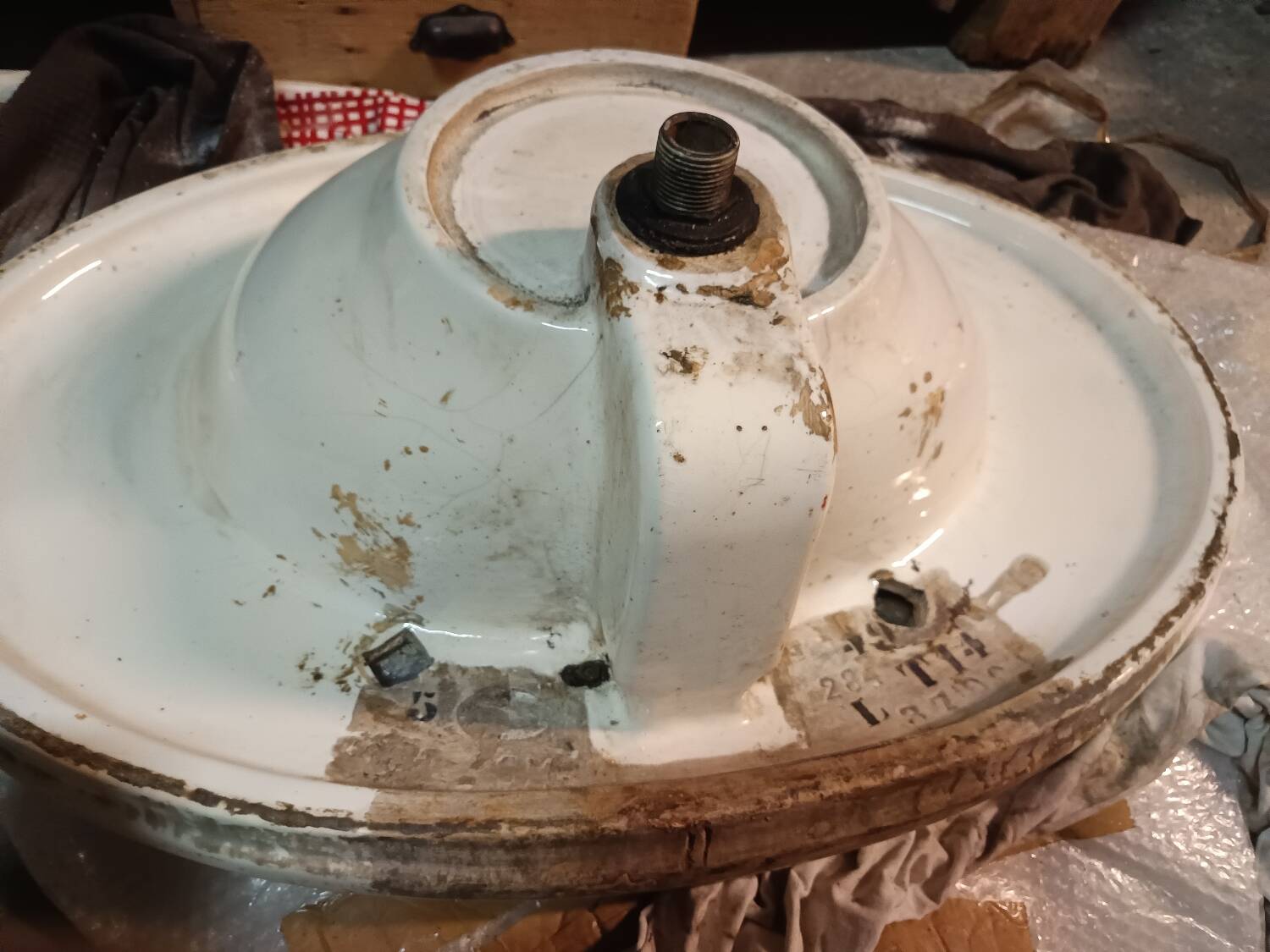 Vasque évier porcelaine sur pied