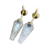 Pair of glass Tulip wall light