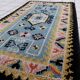 Tapis vintage français Savonnerie fait main en laine – 71 x 128 cm – 1960s