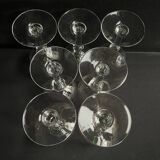 7 wine glasses – Blown, cut and guilloché glass