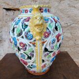 Vase en céramique motif fleurs