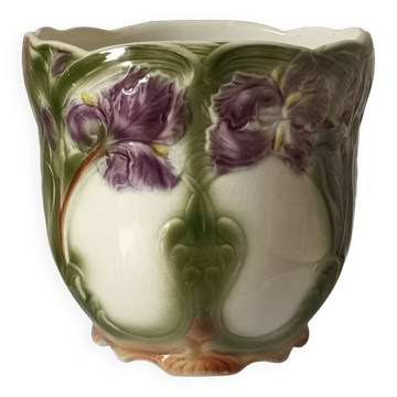 Iris Digoin earthenware cache-pot