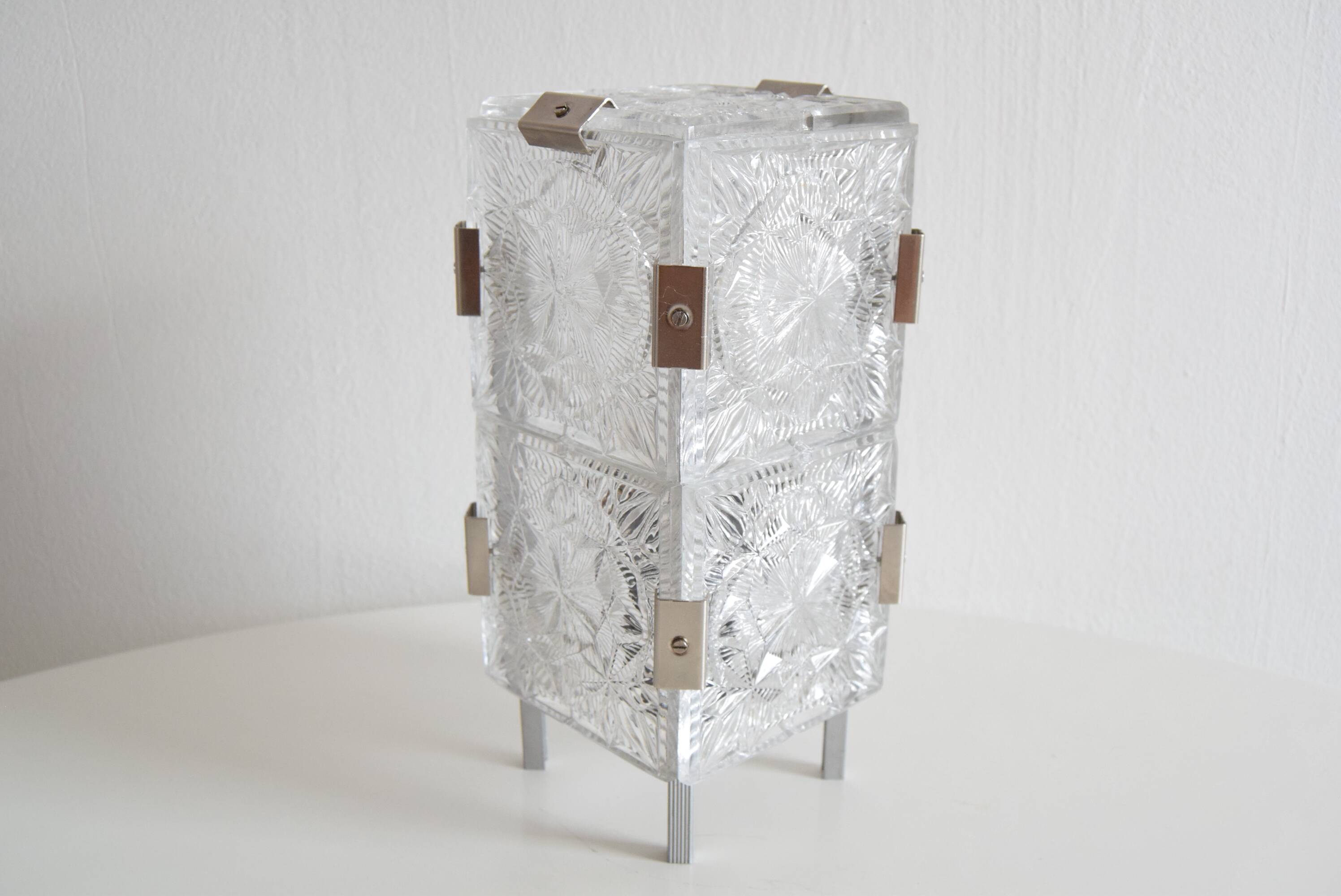 Vintage Glass  Table Lamp by Josef Hejtman for Kamenicky Senov,Czechoslovakia,1960's.