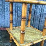 Coffee table, vintage bamboo shelf