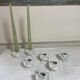 White porcelain rose shaped candle holders