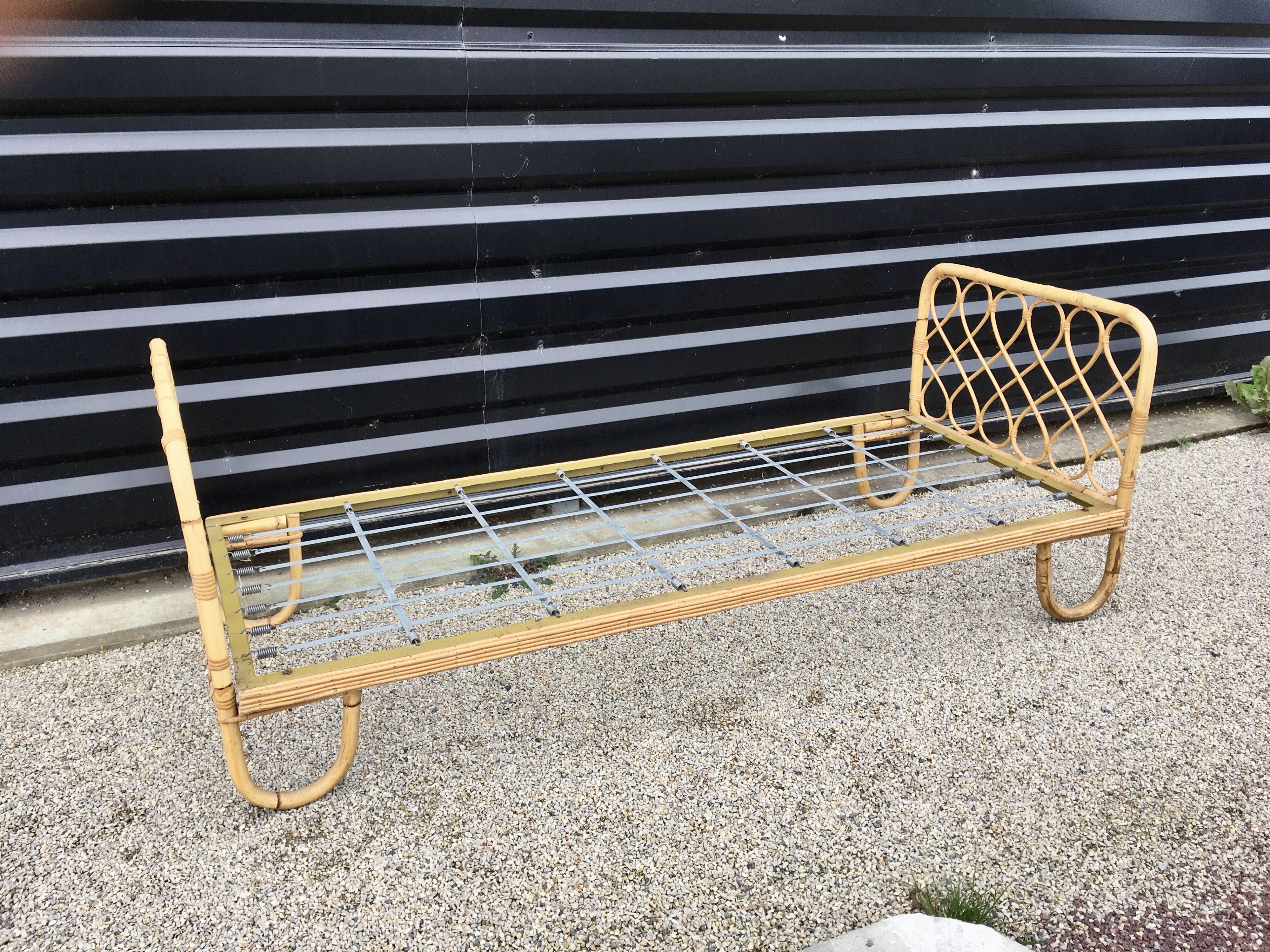 Bamboo and rattan bed