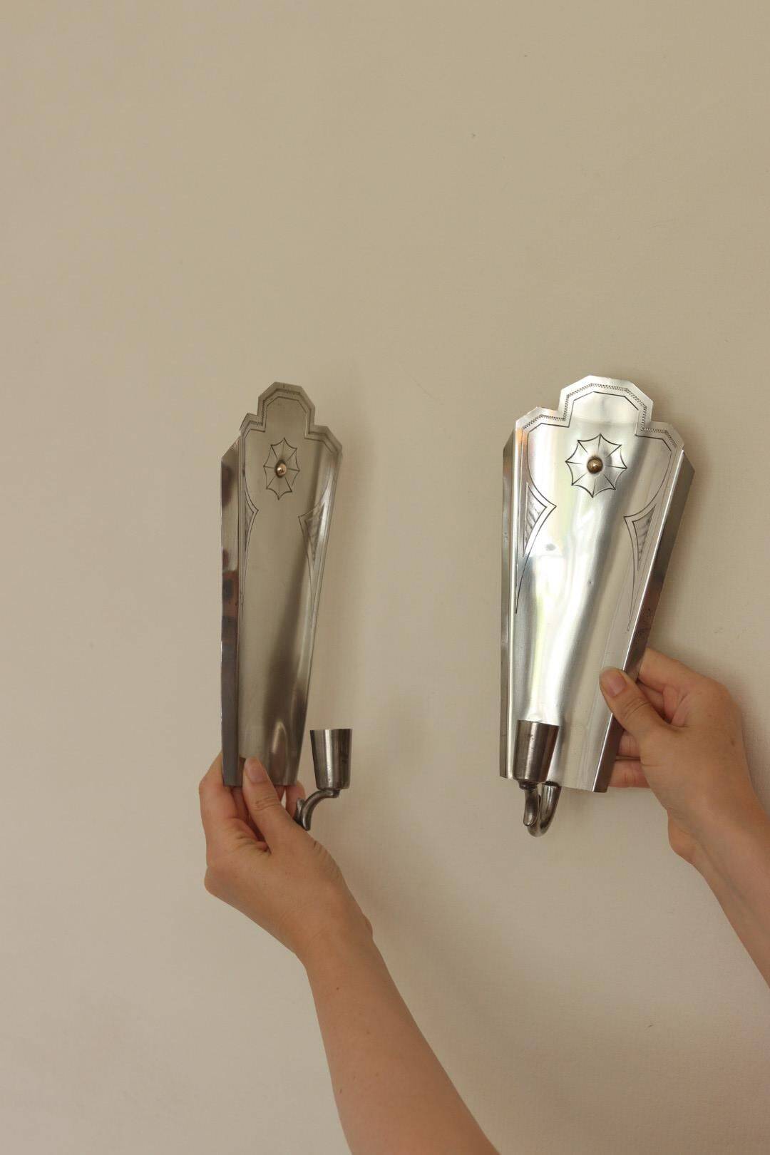 Swedish Grace Tin Wall Sconces by Svenskt Tenn