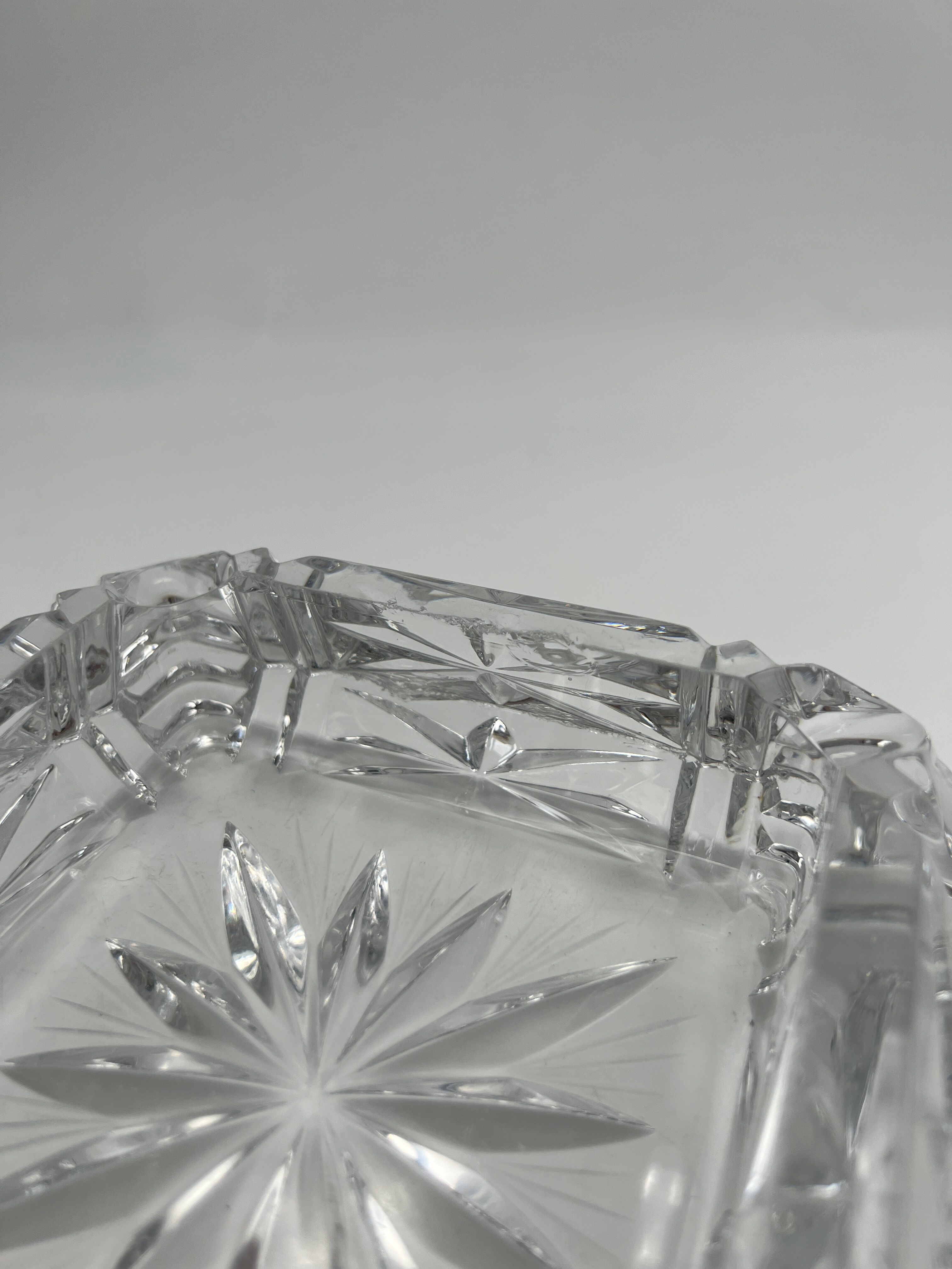 Worked crystal ashtray