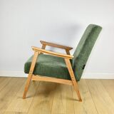 Classic armchair green olive structural light wood