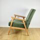 Fauteuil classique en bois clair structurel vert olive