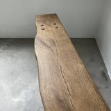 Brutalist bench in solid elm from the 50s