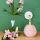 Vintage pink Clichy glass globe wall light.