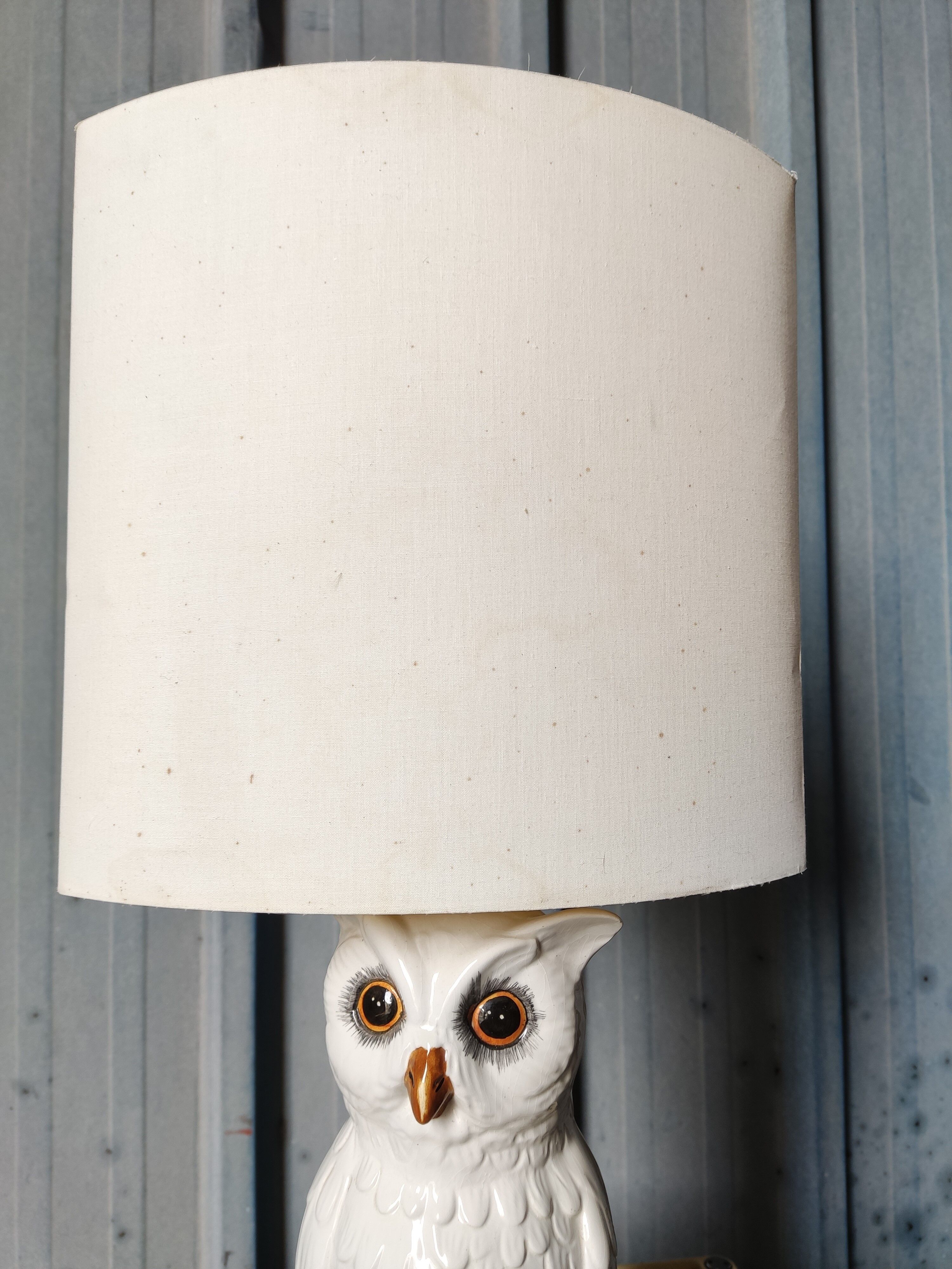 Lampe chouette en céramique de la maison Chaumette
